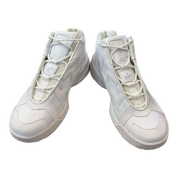 New CONVERSE Voltage Vltg Triple White Women's Mid Leather Sneakers 10 - Picture 3 of 6